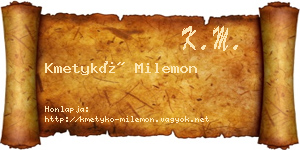 Kmetykó Milemon névjegykártya